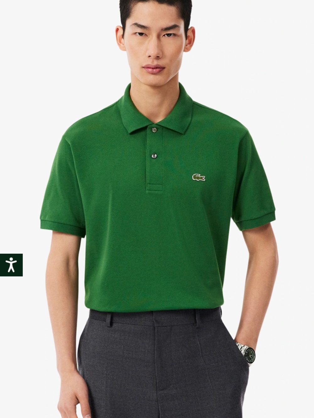 Lacoste Men's Polo Shirt with Croc Logo - Green